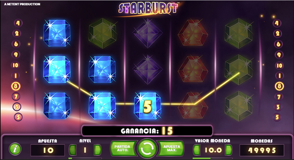Pantallazo Starburst Betsson